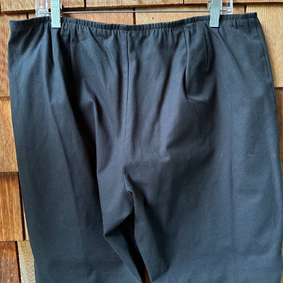 EUC Eileen Fisher Black Cotton Elastic Waist Pants w/Side Zip in Women's X-Large - Picture 6 of 7